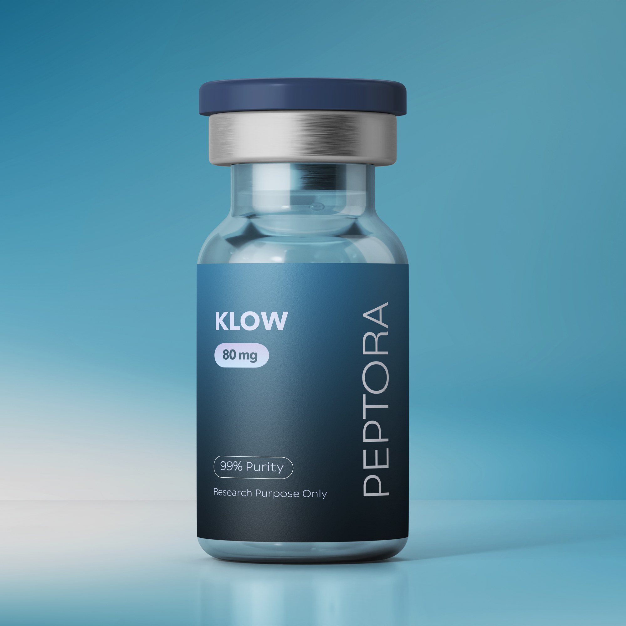 Peptora KLOW research peptide blend vial, 99%+ purity